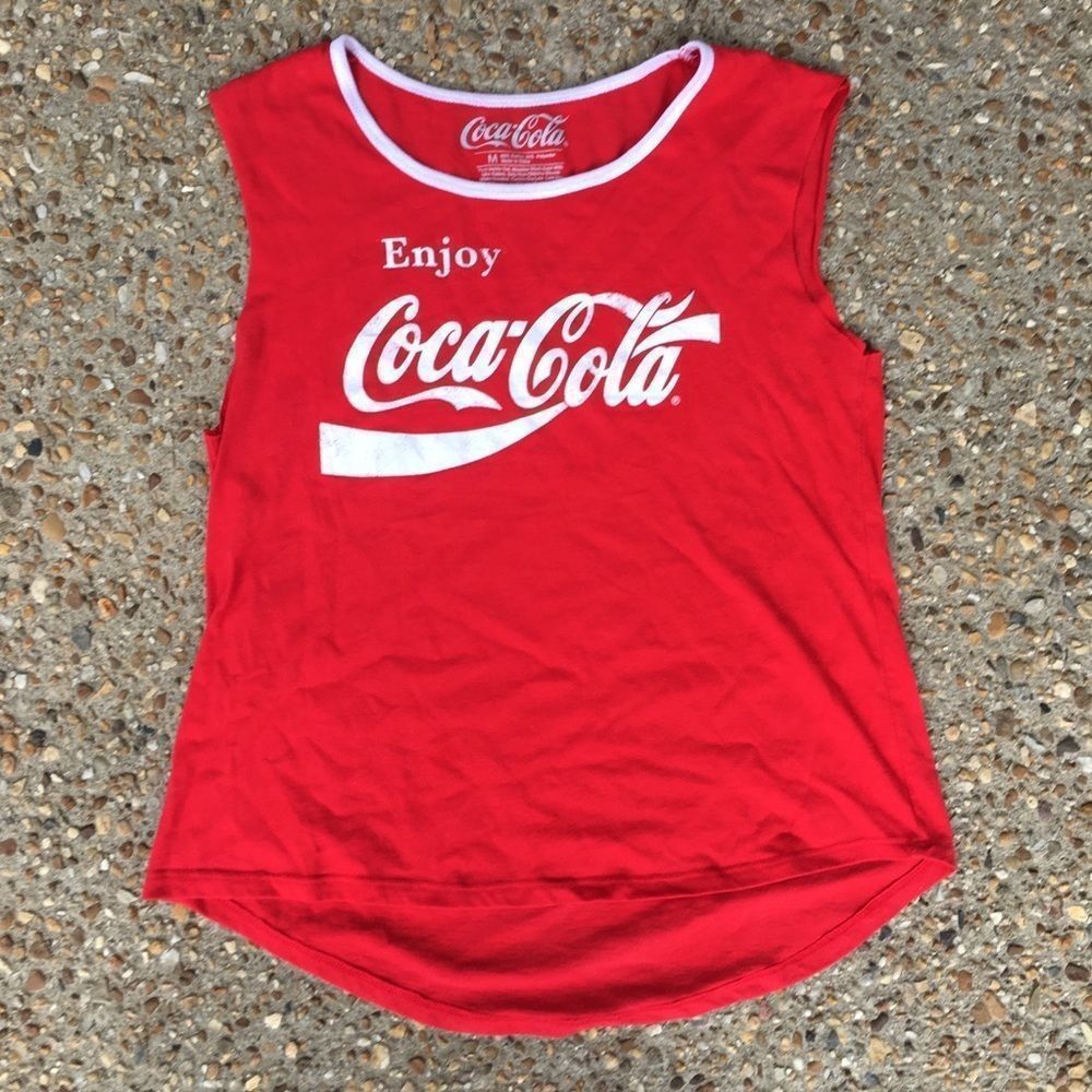 Official Coke Woman’s Red Sleeveless T-shirt Tank Size M